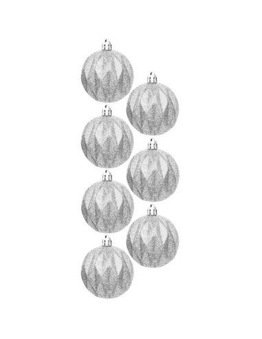 Bombka dekoracyjna plastikowa 6cm set 35 szt srebrna