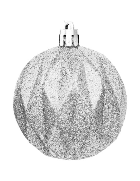 Bombka dekoracyjna plastikowa 6cm set 35 szt srebrna