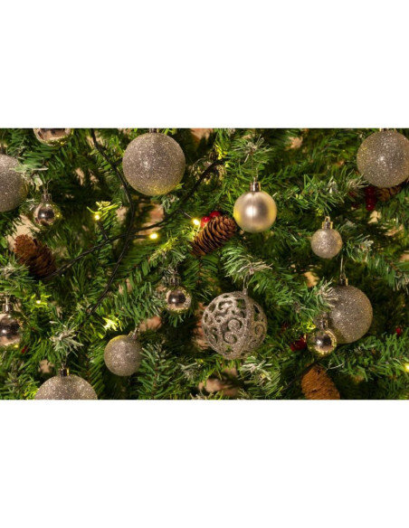 Bombka dekoracyjna plastikowa 6cm set 35 szt srebrna