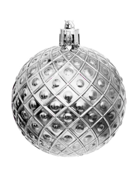 Bombka dekoracyjna plastikowa 6cm set 35 szt srebrna
