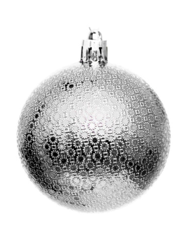 Bombka dekoracyjna plastikowa 6cm set 35 szt srebrna