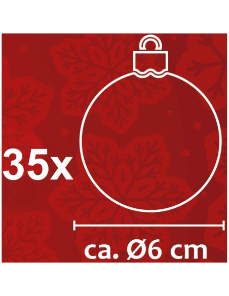 Bombka dekoracyjna plastikowa 6cm set 35 szt srebrna