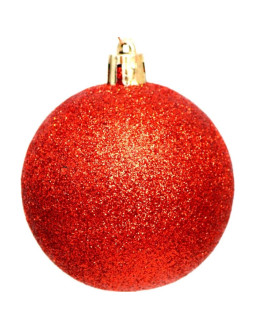 Bombka dekoracyjna plastikowa 6cm set 35 szt czerwona 2
