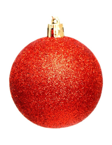 Bombka dekoracyjna plastikowa 6cm set 35 szt czerwona