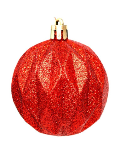 Bombka dekoracyjna plastikowa 6cm set 35 szt czerwona