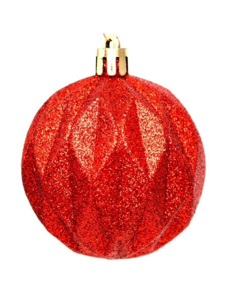 Bombka dekoracyjna plastikowa 6cm set 35 szt czerwona