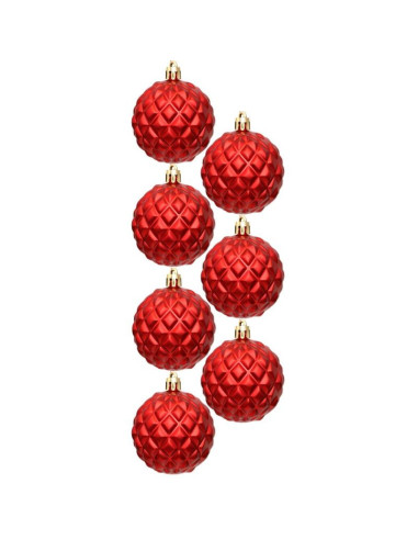 Bombka dekoracyjna plastikowa 6cm set 35 szt czerwona
