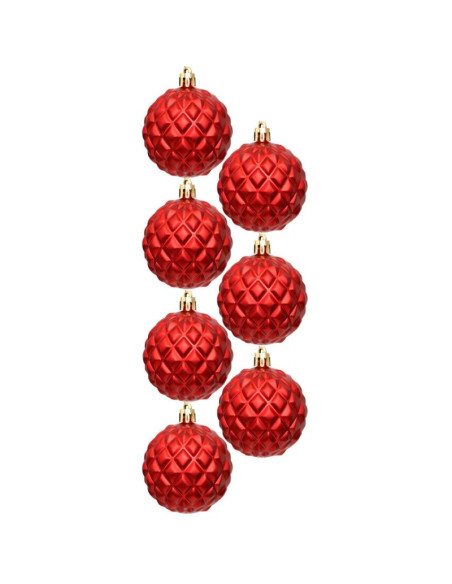 Bombka dekoracyjna plastikowa 6cm set 35 szt czerwona