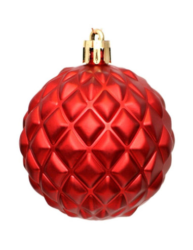 Bombka dekoracyjna plastikowa 6cm set 35 szt czerwona