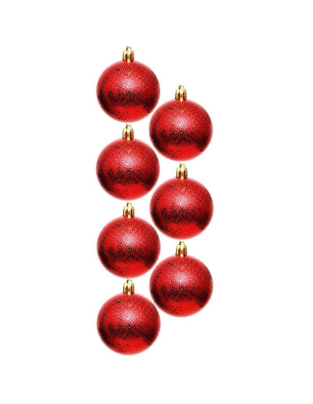 Bombka dekoracyjna plastikowa 6cm set 35 szt czerwona