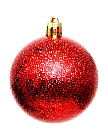 Bombka dekoracyjna plastikowa 6cm set 35 szt czerwona
