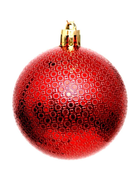 Bombka dekoracyjna plastikowa 6cm set 35 szt czerwona