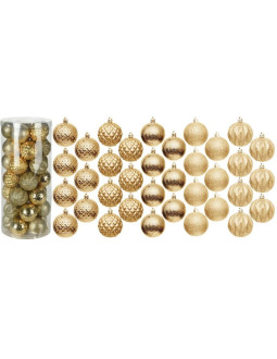 Bombka dekoracyjna plastikowa 6cm set 35 szt złota
