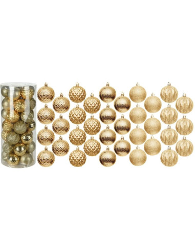 Bombka dekoracyjna plastikowa 6cm set 35 szt złota
