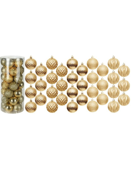 Bombka dekoracyjna plastikowa 6cm set 35 szt złota
