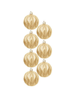 Bombka dekoracyjna plastikowa 6cm set 35 szt złota 2