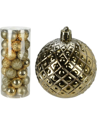 Bombka dekoracyjna plastikowa 6cm set 35 szt złota