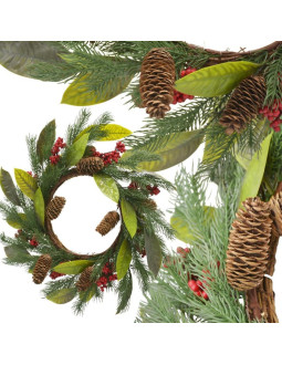 Wianek dekoracyjny świąteczny pu zdobiony 43cm 2