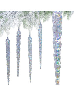 Sople lodu opalizujące dekoracja wisząca 22 cm 4 szt