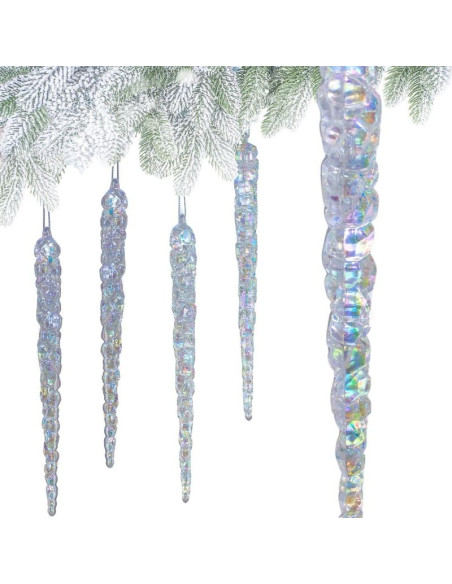 Sople lodu opalizujące dekoracja wisząca 22 cm 4 szt