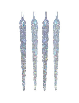 Sople lodu opalizujące dekoracja wisząca 22 cm 4 szt 2