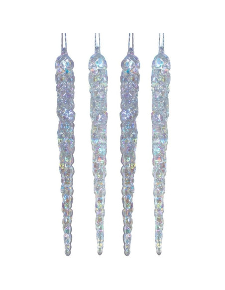 Sople lodu opalizujące dekoracja wisząca 22 cm 4 szt