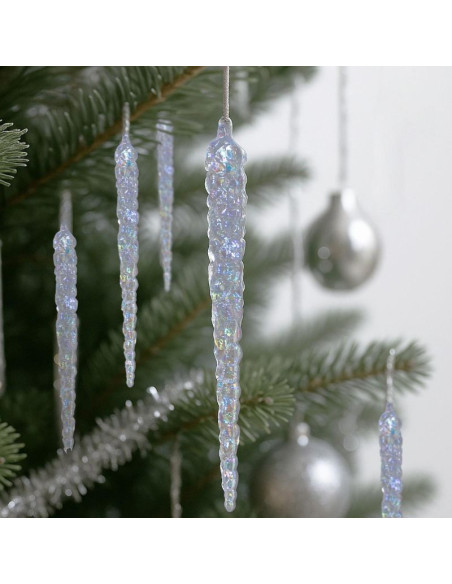 Sople lodu opalizujące dekoracja wisząca 22 cm 4 szt