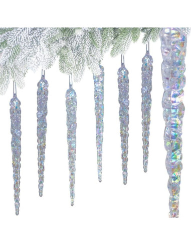 Sople lodu opalizujące dekoracja wisząca 17,5 cm 6 szt