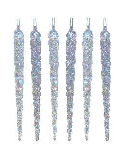 Sople lodu opalizujące dekoracja wisząca 17,5 cm 6 szt 2