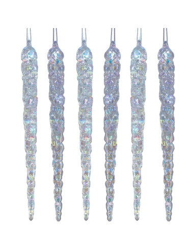 Sople lodu opalizujące dekoracja wisząca 17,5 cm 6 szt