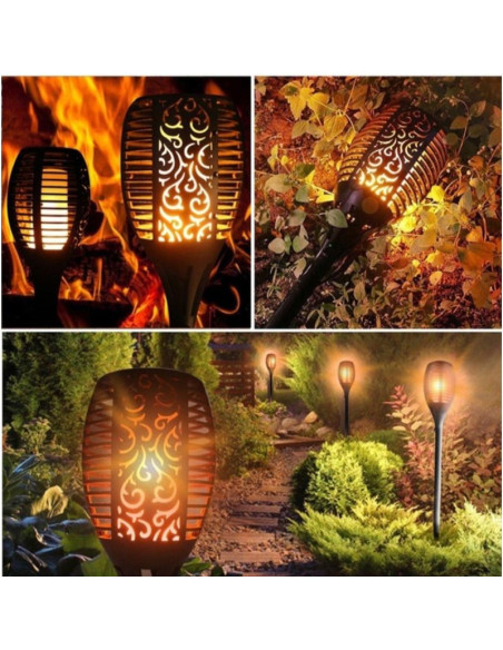 Pochodnia solarna tańczące płomyki 12x12x78cm 36 led xxxl