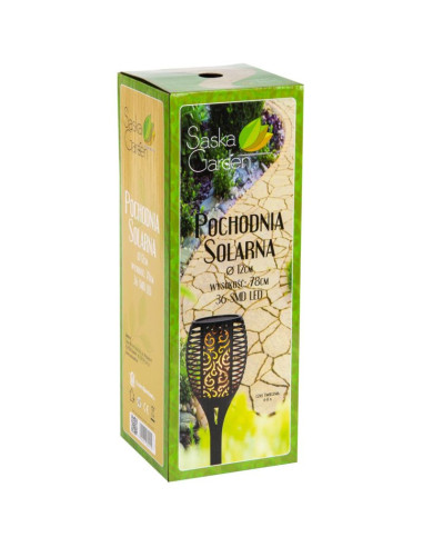 Pochodnia solarna tańczące płomyki 12x12x78cm 36 led xxxl