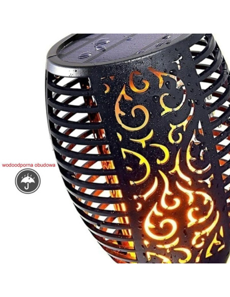 Pochodnia solarna tańczące płomyki 12x12x78cm 36 led xxxl