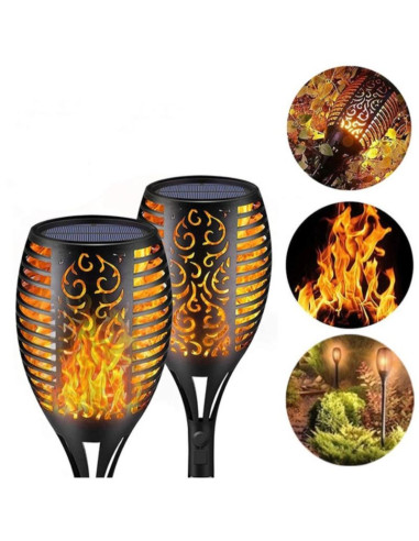 Pochodnia solarna tańczące płomyki 12x12x78cm 36 led xxxl