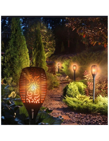 Pochodnia solarna tańczące płomyki 12x12x78cm 36 led xxxl