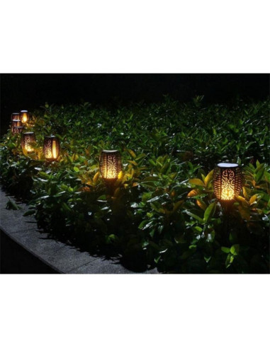 Pochodnia solarna tańczące płomyki 12x12x78cm 36 led xxxl