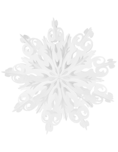 Dekoracja papierowa płatek śniegu śr.64 cm biały