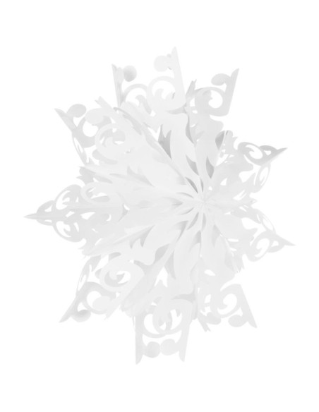 Dekoracja papierowa płatek śniegu śr.64 cm biały