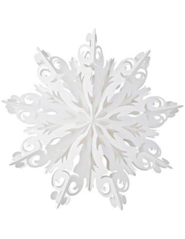 Dekoracja papierowa płatek śniegu śr.64 cm biały