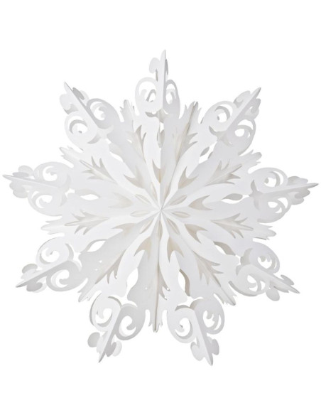 Dekoracja papierowa płatek śniegu śr.64 cm biały