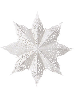 Dekoracja papierowa płatek śniegu śr. 64 cm biały deluxe