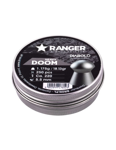 Śrut 5,5 mm ranger diabolo doom heavy płaski 250 szt. 1,175 g
