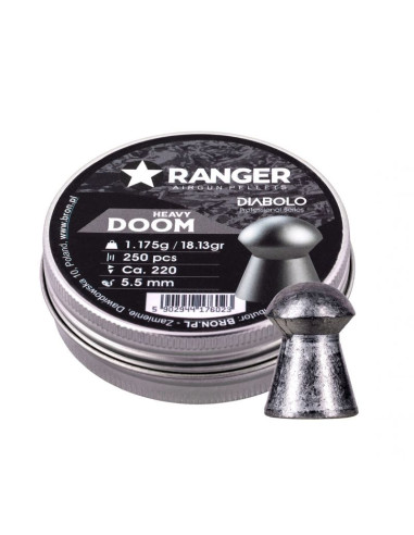 Śrut 5,5 mm ranger diabolo doom heavy płaski 250 szt. 1,175 g