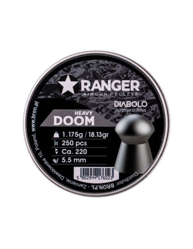 Śrut 5,5 mm ranger diabolo doom heavy płaski 250 szt. 1,175 g