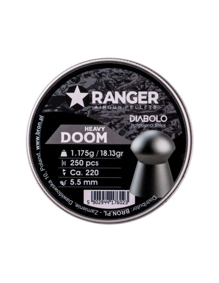 Śrut 5,5 mm ranger diabolo doom heavy płaski 250 szt. 1,175 g
