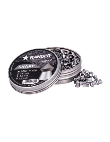 Śrut 5,5 mm ranger diabolo sharp szpic 250 szt. 1,00 g
