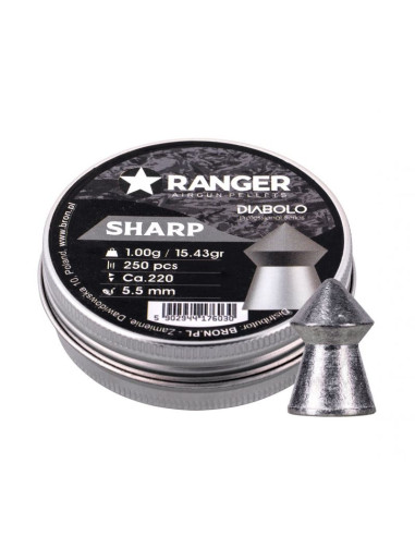 Śrut 5,5 mm ranger diabolo sharp szpic 250 szt. 1,00 g