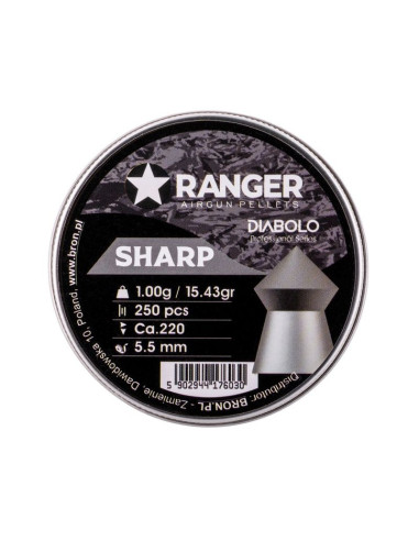 Śrut 5,5 mm ranger diabolo sharp szpic 250 szt. 1,00 g