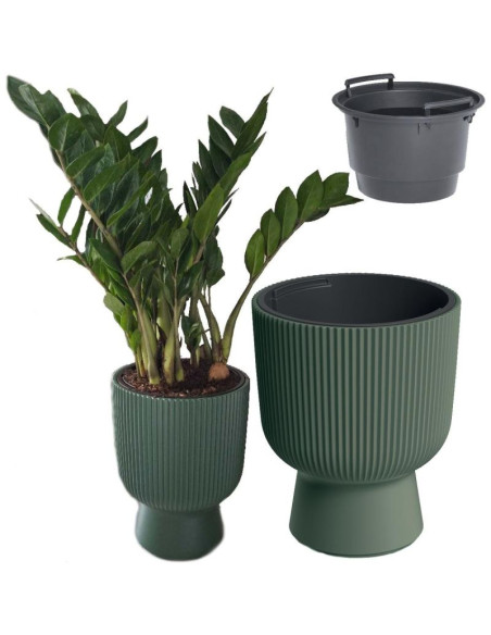 Doniczka do kwiatów milly na nodze śr 24cm zielona pina