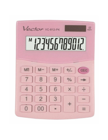 Vector kalkulator biurowy, kav vc-812 pk, różowy